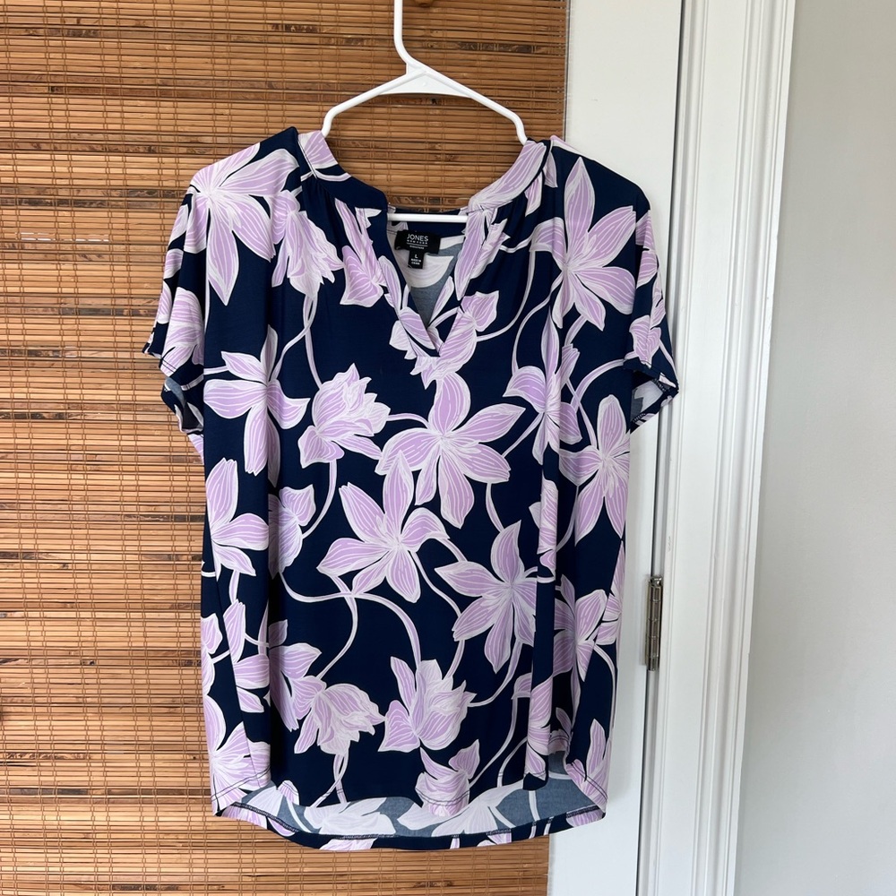 Jones New York Signature V-Neck T Shirt Blouse